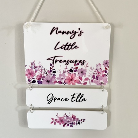 Nannys Little Treasures Hanging Plaque