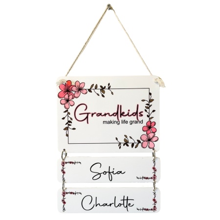 Grandkids making life grand Hanging Plaque