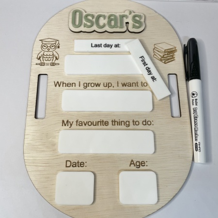 First and Last Day School Board - Personalised