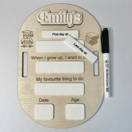 First and Last Day School Board - Personalised