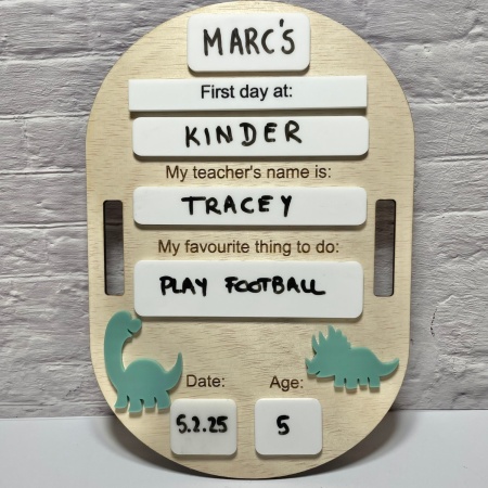 First Last Day School Board - Dinosaur