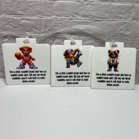 Worry Bear Bag Tag