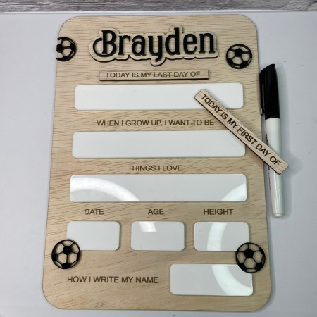 First Last Day School Board - Soccer