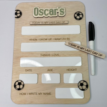 First Last Day School Board - Soccer