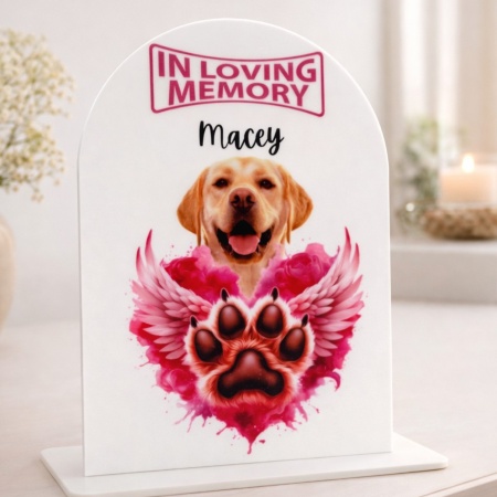 Pet Memorial Personalisation Plaque - Pink