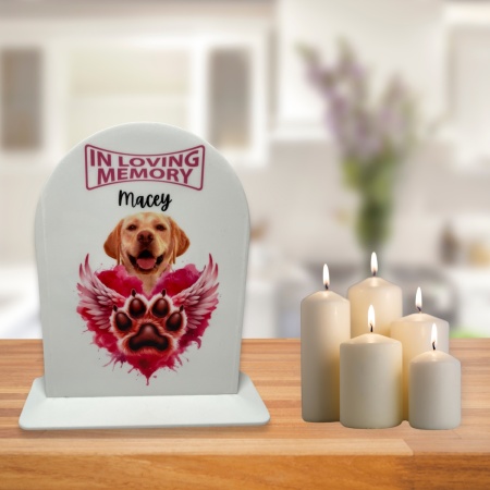 Pet Memorial Personalisation Plaque - Pink