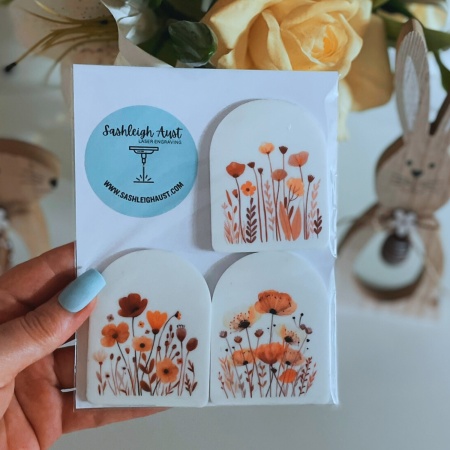 Mum Gift - Pack of 3 Floral Fridge Magnets