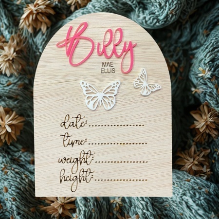 Baby Announcement - Butterfly