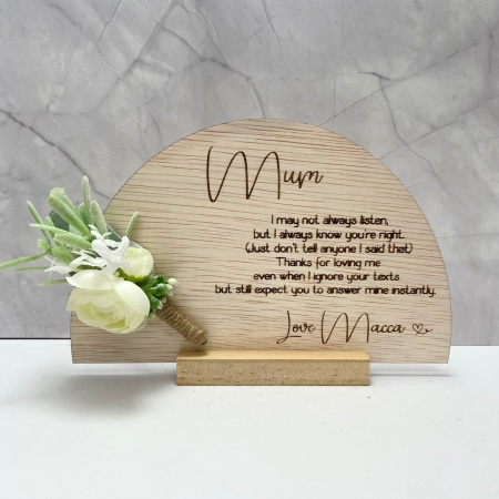 Mum Mini Bouquet Plaque