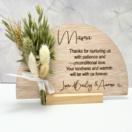Mum Thank you Mini Floral Plaque