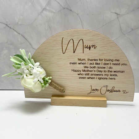 Mum Thanks You Mini Bouquet Plaque