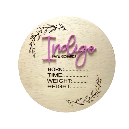 Baby Announcement - Leaves