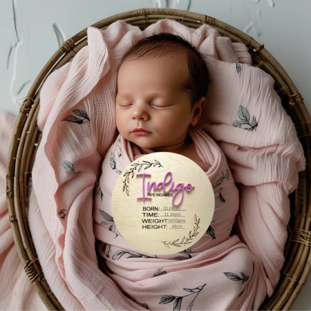 Baby Announcement - Leaves