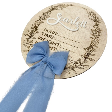 Baby Announcement Oval Wreath Disc