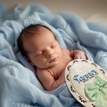 Baby Announcement Oval Plaque