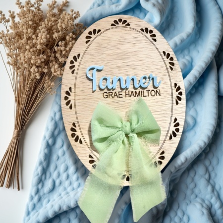 Baby Announcement Oval Plaque