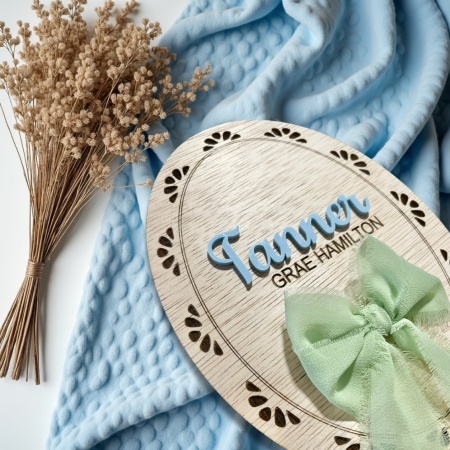 Baby Announcement Oval Plaque