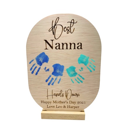 Hands Down Handprint Plaque