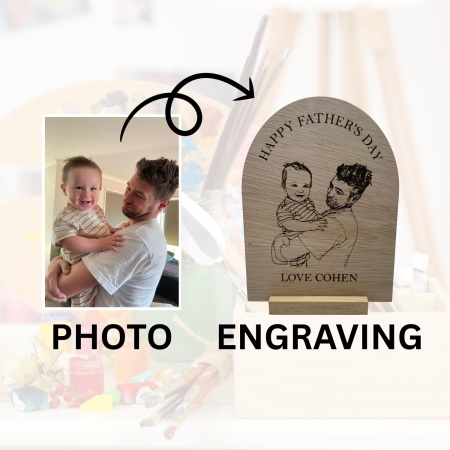 Fathers Day Personalised Photo to Engrave Plaque