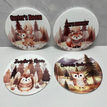 Personalised Bedroom Plaque - Woodland Creatures