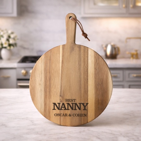 Personalised “Best Nanny” Wooden Paddle Serving Board