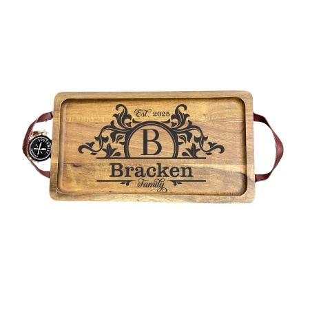 Personalised Monogram Wood Serving Tray
