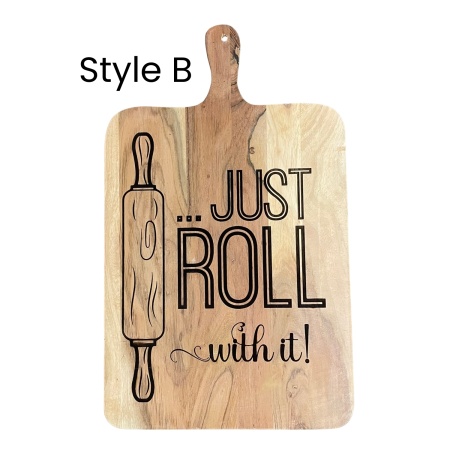 Engraved Wooden Chopping Board – “In This Kitchen We Dance” (500×300 mm)