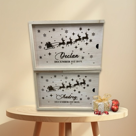 Personalised Wooden Christmas 1st Keepsake Box