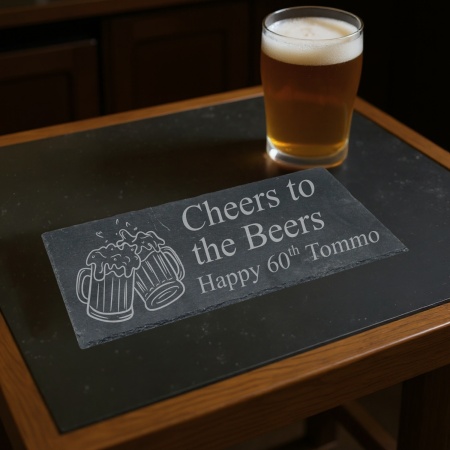 Personalised Slate Beer Lover Plaque – Cheers to the Beers (300×200 mm)