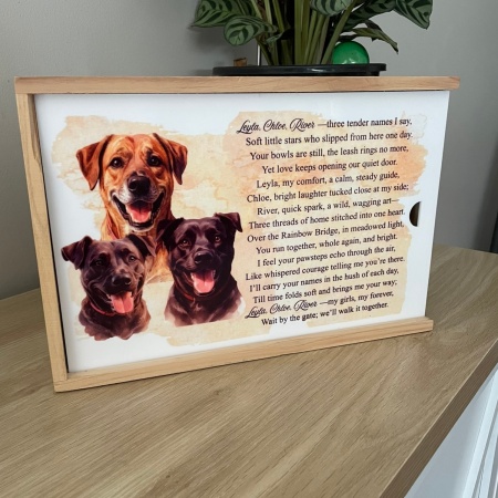 Personalised Multi-Pet Memorial Keepsake Box (Custom Photo and Tribute)