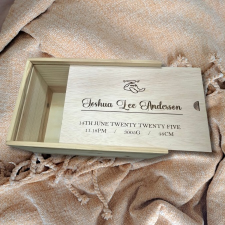 Personalised Baby Keepsake Box | Baby Shower Gift | 3 Designs