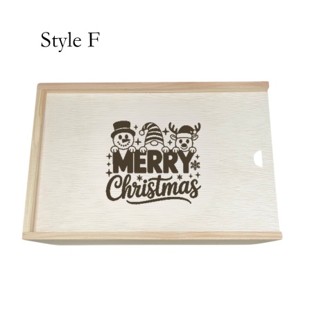 Personalised Wooden Christmas Eve Box – 6 Engraved Design Options