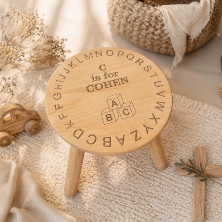Kids Wood Stool - Personalised Engraved
