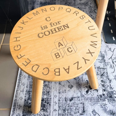 Kids Wood Stool - Personalised Engraved