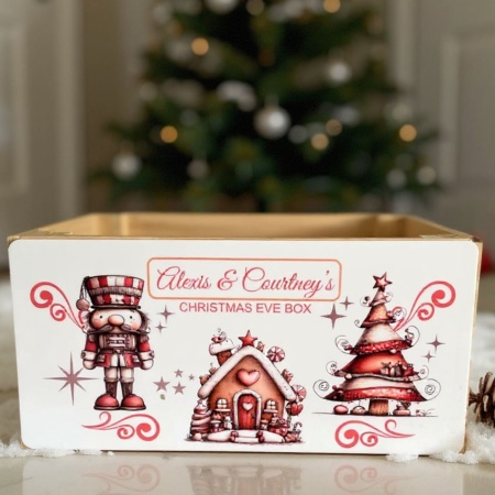 Personalised Christmas Eve Box or 1st December Box – Nutcracker, Gingerbread House and Tree Design