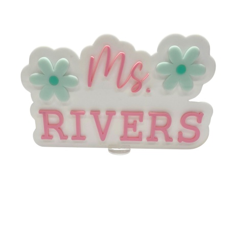 Personalised Teacher Desk Name Sign – Floral Acrylic Classroom Decor