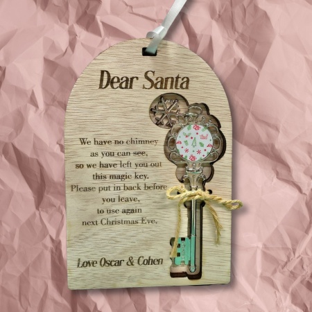 Personalised Dear Santa Magic Key Ornament – Christmas Key for Homes Without Chimneys