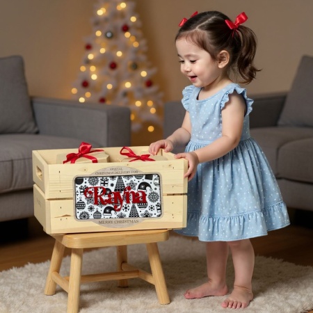Personalised Christmas Crate – Two Festive Background Options