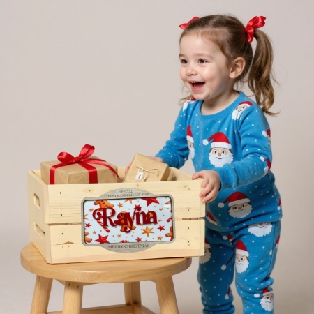 Personalised Christmas Crate – Two Festive Background Options