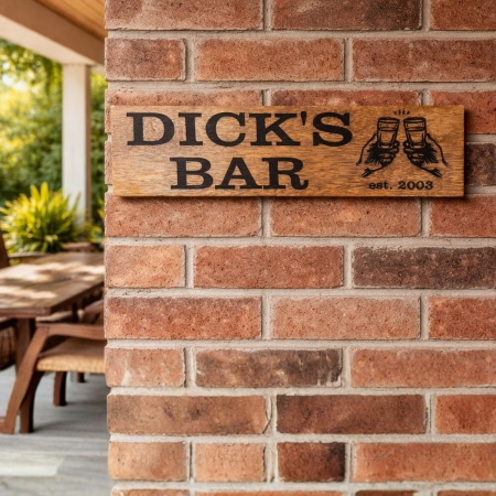 Personalised Bar Sign – Hardwood Engraved