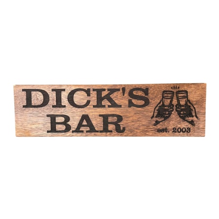 Personalised Bar Sign – Hardwood Engraved