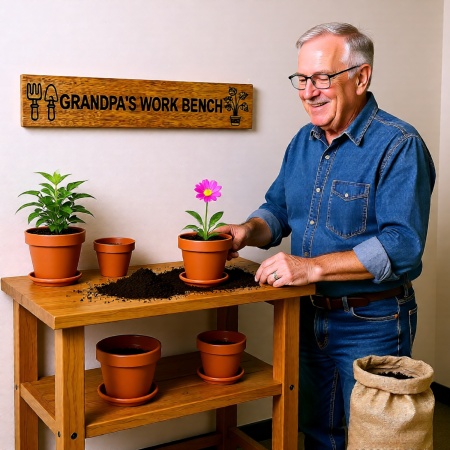 Personalised Workshop and Work Bench Sign – Hardwood Engraved