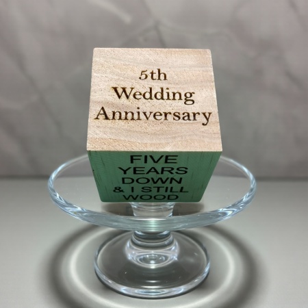 Personalised Anniversary Cube – Engraved Wooden Keepsake