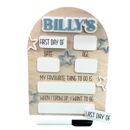 Personalised First and Last Day School Board – Reusable Milestone Sign