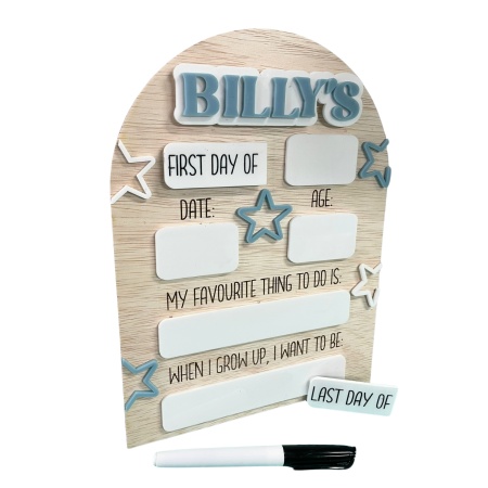 Personalised First and Last Day School Board – Reusable Milestone Sign