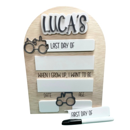 First and Last Day of School Name Board – Reusable Keepsake