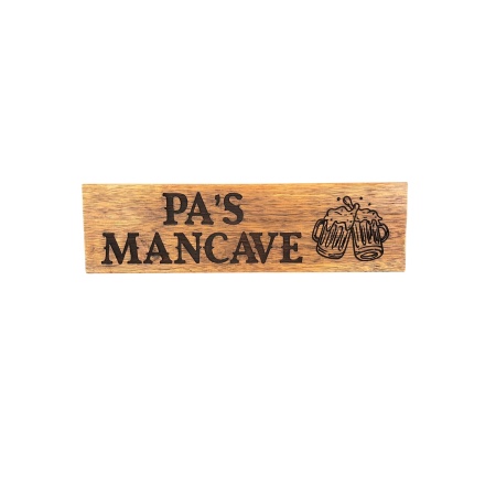 Personalised Man Cave Sign – Custom Name and Design | Laser Engraved Timber