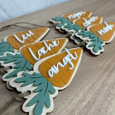 Personalised Easter Carrot Tag – Custom Name Basket Decoration