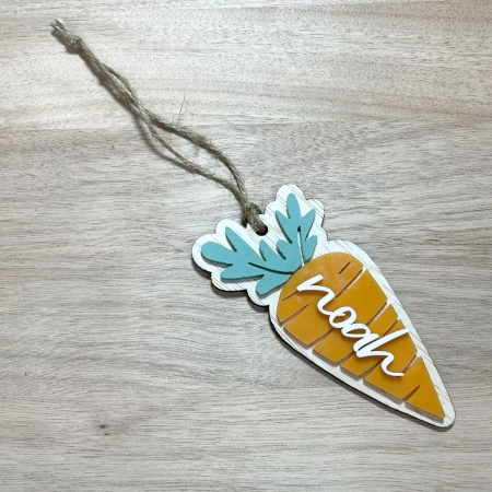 Personalised Easter Carrot Tag – Custom Name Basket Decoration