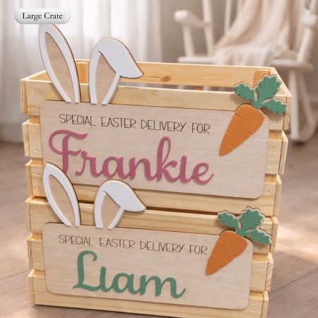 Personalised Easter Bunny Crate – Special Delivery Easter Box for Kids